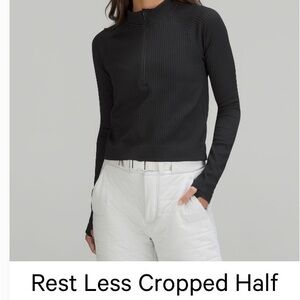 lululemon athletica Black Cropped Half-Zip Top